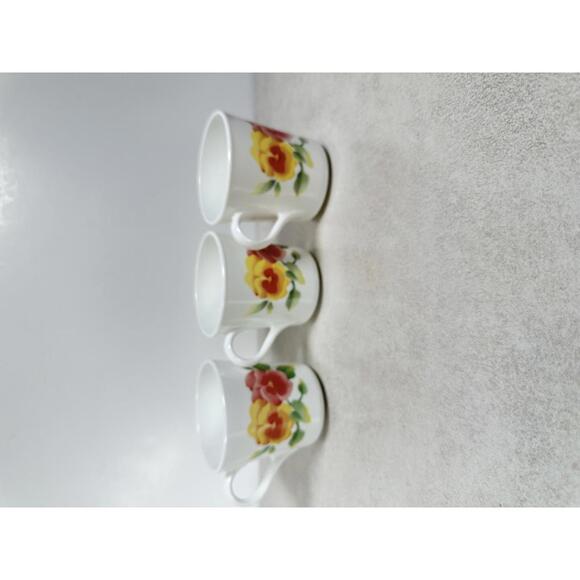 Corelle Other - VTG Corelle Corning Summer Blush Pansy Coffee Mugs Set of 3 USA